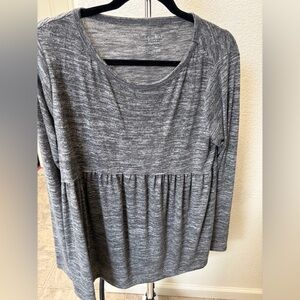 Gray Maternity Peplum Top